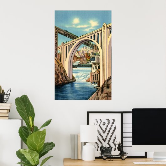 Vintages Spokane-Poster Poster (Heimbüro)