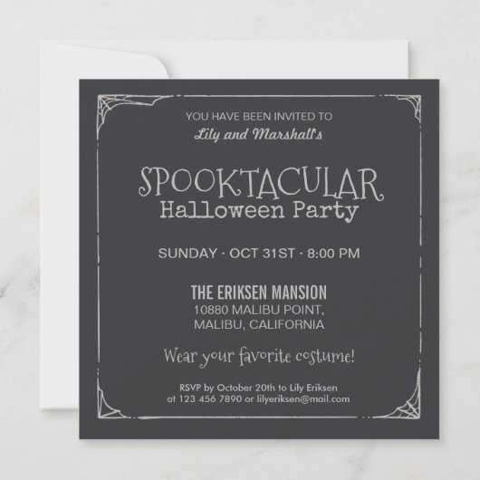 Vintages Spooktacular Halloween | Party Einladung (Rückseite)