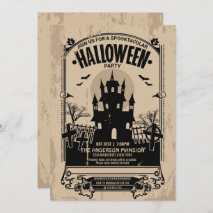 Vintages Spooktacular Spuk House Halloween-Party Einladung