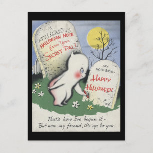 Vintages Spooky Halloween 7 Postkarte