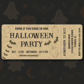 Vintages Spooky-Halloween-Party-Ticket Einladung