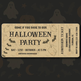 Vintages Spooky-Halloween-Party-Ticket Einladung