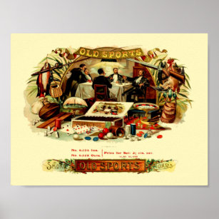 Vintages Sport- und Gaming-Zigarrenlabel Poster
