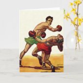 Vintages Sportboxen, Boxen im Kampf Karte (Gelbe Blume)