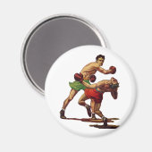 Vintages Sportboxen, Boxen im Kampf Magnet (Vorderseite/Rückseite)