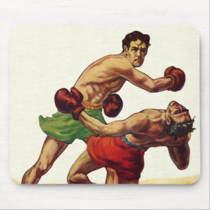Vintages Sportboxen, Boxen im Kampf Mousepad