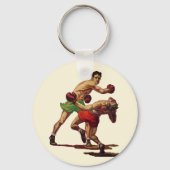 Vintages Sportboxen, Boxen im Kampf Schlüsselanhänger (Vorderseite)