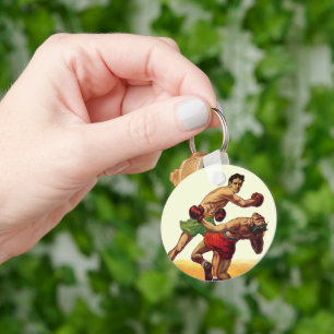 Vintages Sportboxen, Boxen im Kampf Schlüsselanhänger