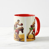 Vintages Sportboxen, Boxen im Kampf Tasse (VorderseiteRechts)