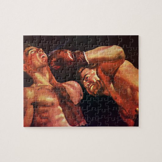 Vintages Sportboxen, Boxen Punching Fight Puzzle (Horizontal)