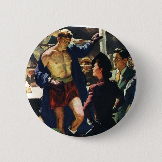 Vintages Sportboxen, Boxer Verlasse den Ring Button (Vorderseite)