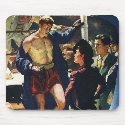 Vintages Sportboxen, Boxer Verlasse den Ring Mousepad (Vorne)