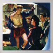 Vintages Sportboxen, Boxer Verlasse den Ring Poster (Vorne)