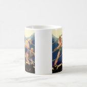 Vintages Sportboxen, Boxer während eines Spiels Kaffeetasse (Mittel)