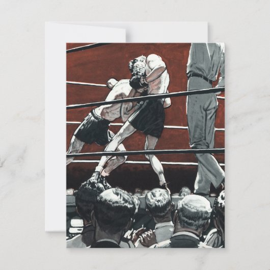 Vintages Sportboxen, Boxerkampf am Ring (Vorderseite)