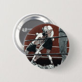 Vintages Sportboxen, Boxerkampf am Ring Button (Vorne & Hinten)