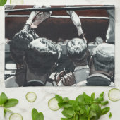 Vintages Sportboxen, Boxerkampf am Ring Geschirrtuch (Gefaltet)