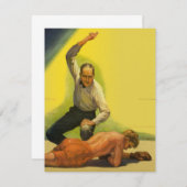 Vintages Sportboxen, Schiedsrichter mit Boxer Knoc (Vorne/Hinten)