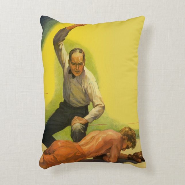 Vintages Sportboxen, Schiedsrichter mit Boxer Knoc Dekokissen (Vorderseite(Vertikal))