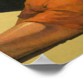 Vintages Sportboxen, Schiedsrichter mit Boxer Knoc Poster (Ecke)