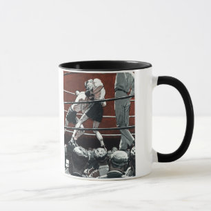 Vintages Sportboxing, Boxerkampf am Ring Tasse