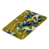 Vintages Sportfußballspiel, Gold vs. Blue Teams Magnet (Linke Seite)