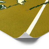 Vintages Sportfußballspiel, Gold vs. Blue Teams Poster (Ecke)