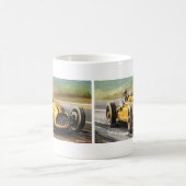 Vintages Sportrennen, Gelbe Rennbahn Kaffeetasse (Mittel)