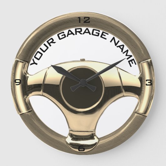 Vintages Sportwagen mit Chromlenkrad Große Wanduhr (Vorderseite)