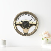 Vintages Sportwagen mit Chromlenkrad Große Wanduhr (Zuhause)