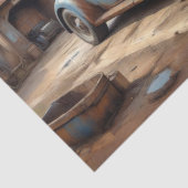 Vintages Sportwagen und Garage Seidenpapier (Detail)