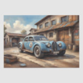 Vintages Sportwagen und Garage Seidenpapier (Vorderseite)