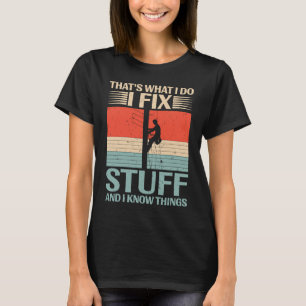 Vintages Sprichwort Power Lineman Electric Cable L T-Shirt