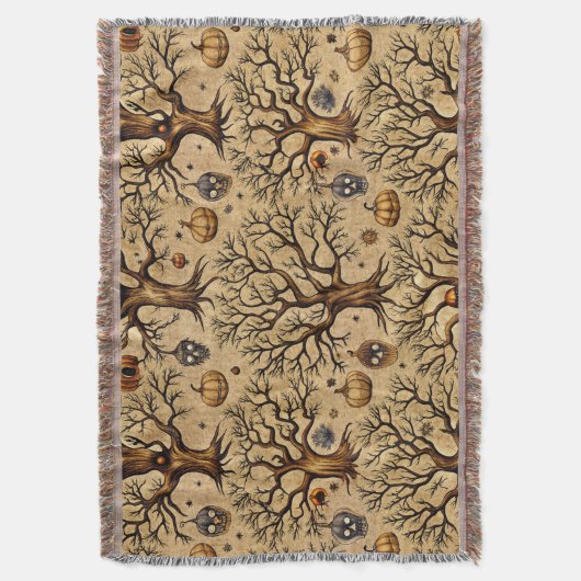 Vintages Spuk Baummuster Decke (Vorderseite Vertikal)