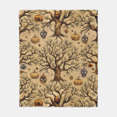 Vintages Spuk Baummuster Fleecedecke (Vorderseite)
