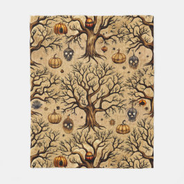 Vintages Spuk Baummuster Fleecedecke