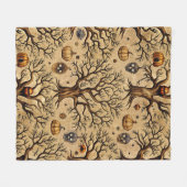 Vintages Spuk Baummuster Fleecedecke (Vorderseite (Horizontal))