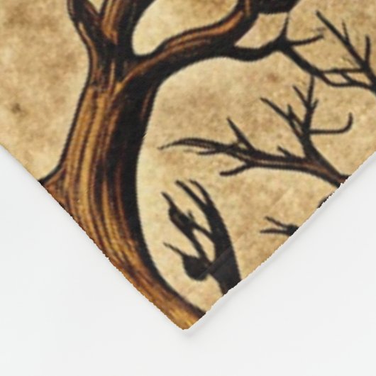 Vintages Spuk Baummuster Fleecedecke (Ecke)