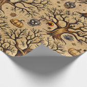 Vintages Spuk Baummuster Geschenkpapier (Ecke)