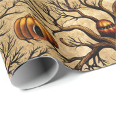 Vintages Spuk Baummuster Geschenkpapier (Rolleneckpunkt)