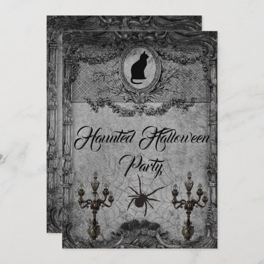 Vintages Spuk Halloween-Party Einladung (Vorne/Hinten)