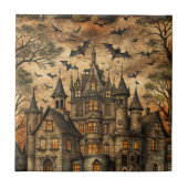 Vintages Spuk Haus (2) Fliese (Vorderseite)