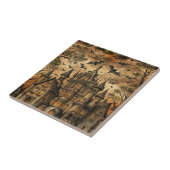 Vintages Spuk Haus (2) Fliese (Seite)