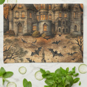 Vintages Spuk Haus (2) Geschirrtuch (Gefaltet)