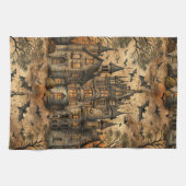 Vintages Spuk Haus (2) Geschirrtuch (Horizontal)