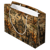 Vintages Spuk Haus (2) Große Geschenktüte (Rückseite Schrägansicht)