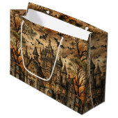 Vintages Spuk Haus (2) Große Geschenktüte (Vorderseite Schrägansicht)