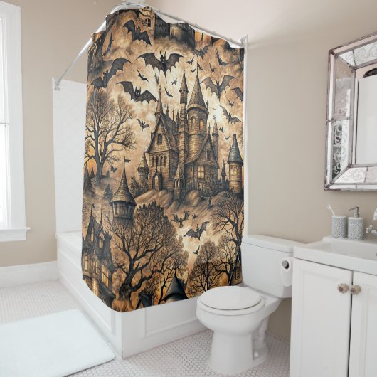 Vintages Spuk Haus Duschvorhang (Beispiel)