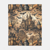 Vintages Spuk Haus Fleecedecke (Vorderseite)