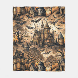 Vintages Spuk Haus Fleecedecke